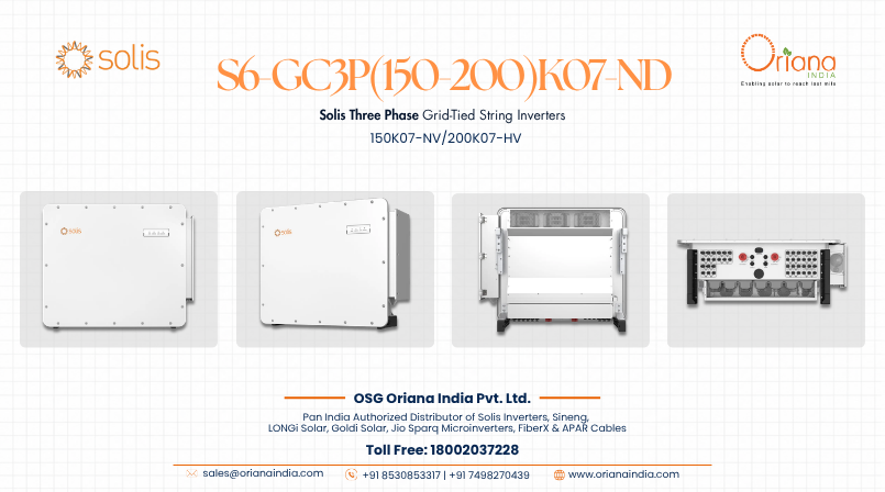 Solis Three Phase Grid-Tied Inverter: S6-GC3P(150-200)K07-ND